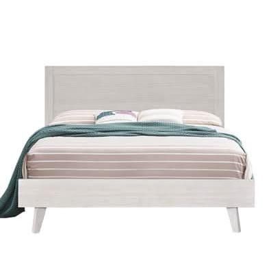 Halifax Solid Acacia Double Bed in Brushed White