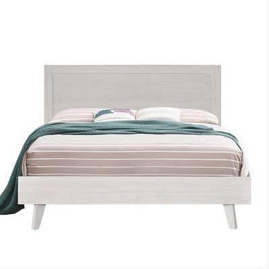 Halifax Solid Acacia Double Bed in Brushed White