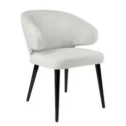 AUBERT BLACK OAK LEG DINING CHAIR WITH NATURAL LINEN - MyChocolateWood