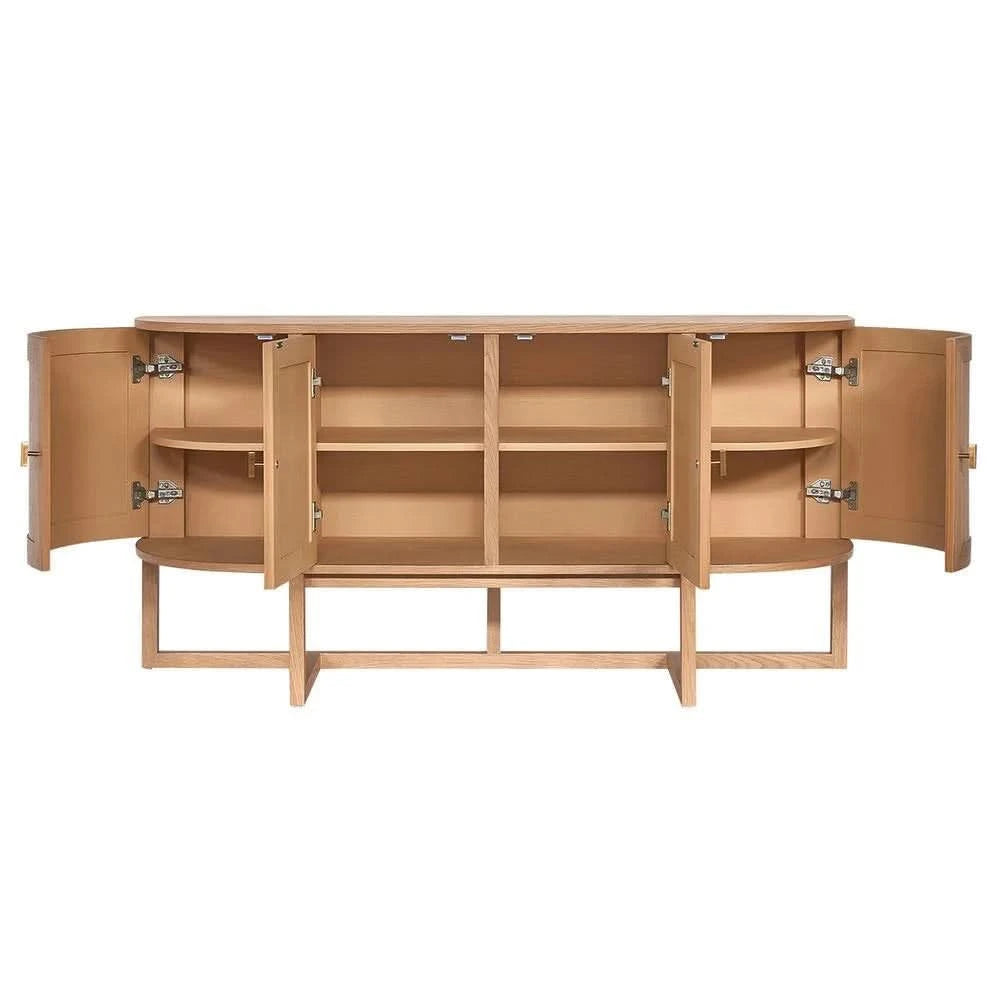 ENNIS OAK & OAK VENEER 4-DOOR BUFFET/SIDEBOARD OAK - MyChocolateWood