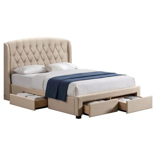 DOROTHI 4-DRAWER QUEEN SIZE 4-DRAWER STORAGE BED WHEAT