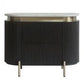 DENEUVE BEDSIDE TABLE BLACK WITH CARRARA MARBLE TOP - MyChocolateWood