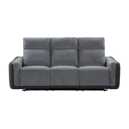 LUND FABRIC 3-SEATER ELECTRIC RECLINER SOFA TWO TONE GREY