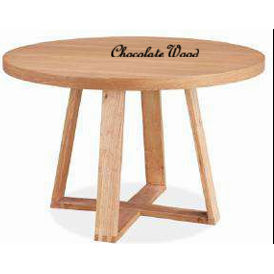STROUD ELM VENEER TIMBER/MDF ROUND DINING TABLE 120CM NATURAL - MyChocolateWood
