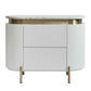 DENEUVE BEDSIDE TABLE WHITE WITH CARRARA MARBLE TOP - MyChocolateWood