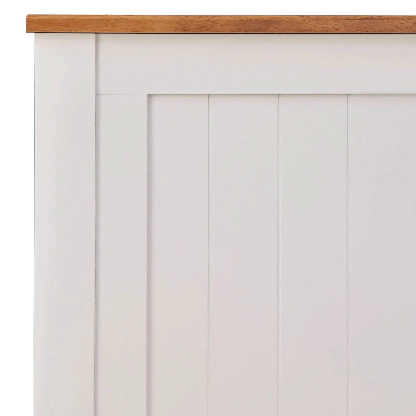 Pippa Rubberwood Double Bed White/Mid-Brown