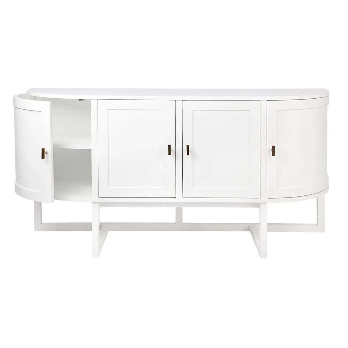 ENNIS 4 DOOR OAK & OAK VENEER BUFFET/SIDEBOARD WHITE - MyChocolateWood