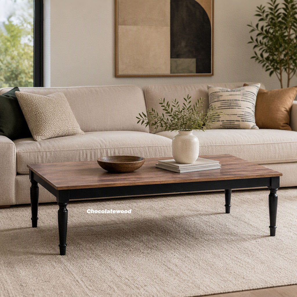 Boland Timber Coffee Table - Mango Wood Top - 160cm Natural/Black