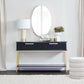 MORETTI 2-DRAWER CONSOLE TABLE/HALL TABLE SATIN BLACK  & GOLD SMALL - MyChocolateWood