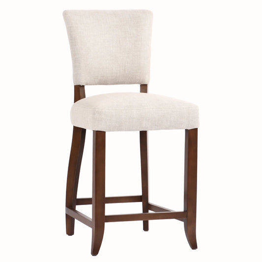 Morang Dove Grey Linen Counter Stool with Maron legs
