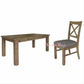 Devonshire Acacia Dining Table + Chairs Set in Brushed Khaki, 210cm + 8 Chairs - Chocolate Wood