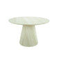 BYRD ROUND DINING TABLE TRAVERTINE LOOK 120CM  WHITE - MyChocolateWood