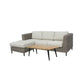 HAYLEY  OUTDOOR 3-SEATER W/REVERSIBLE CHAISE GREY WICKER & LIGHT GREY FABRIC - MyChocolateWood