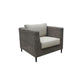HAYLEY OUTDOOR ARMCHAIR GREY WICKER & LIGHT GREY FABRIC - MyChocolateWood