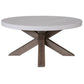 ROSALI 2-TONE WHITE CONCRETE TOP & SOLID ACACIA PEWTER ROUND COFFEE TABLE - MyChocolateWood