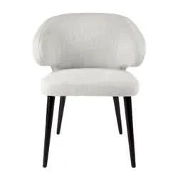 AUBERT BLACK OAK LEG DINING CHAIR WITH NATURAL LINEN - MyChocolateWood