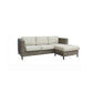 HAYLEY  OUTDOOR 3-SEATER W/REVERSIBLE CHAISE GREY WICKER & LIGHT GREY FABRIC - MyChocolateWood