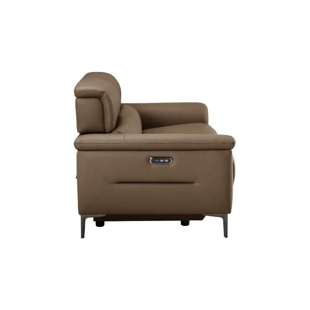 Tarquin Brown Leather 2-Seater Electric Recliner Sofa detail