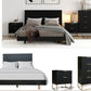 FARAH 4 PIECE SOLID ACACIA BEDROOM SUITE: KING BED, 2X BEDSIDES,TALLBOY BLACK