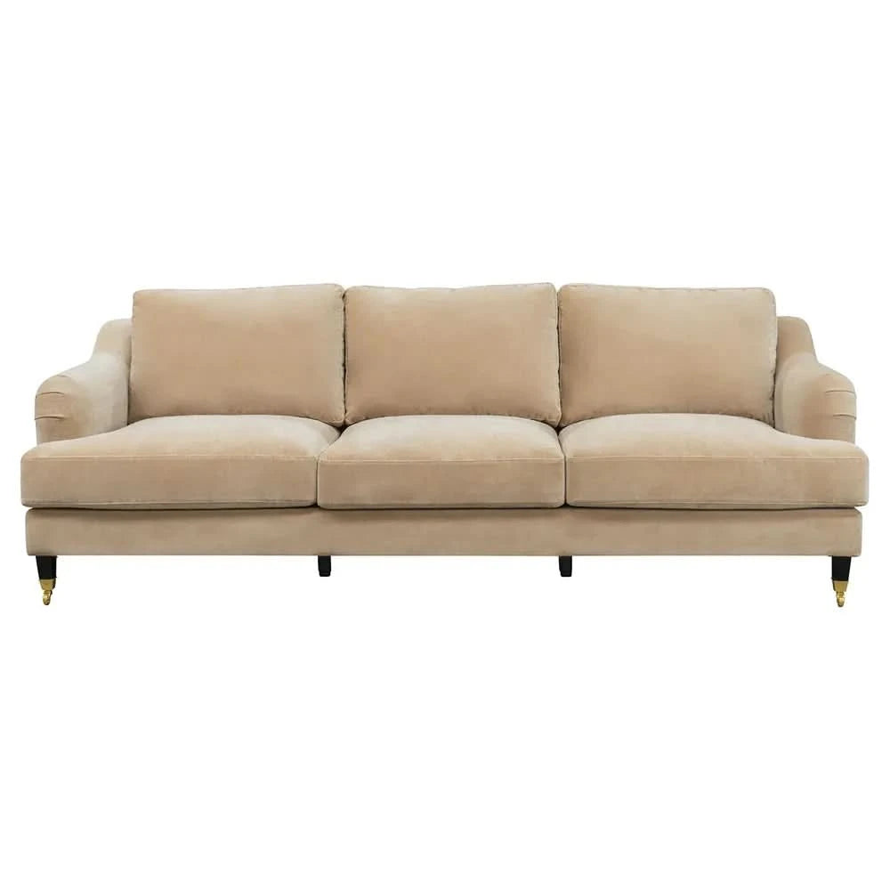 ORVIL-3-SEATER SOFA TAUPE VELVET - MyChocolateWood