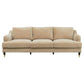 Orvil 3-Seater Sofa in Taupe Velvet - Chocolate Wood