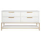 MORETTI 4-DRAWER CHEST OF DRAWERS 170CM SATIN WHITE/GOLD - MyChocolateWood