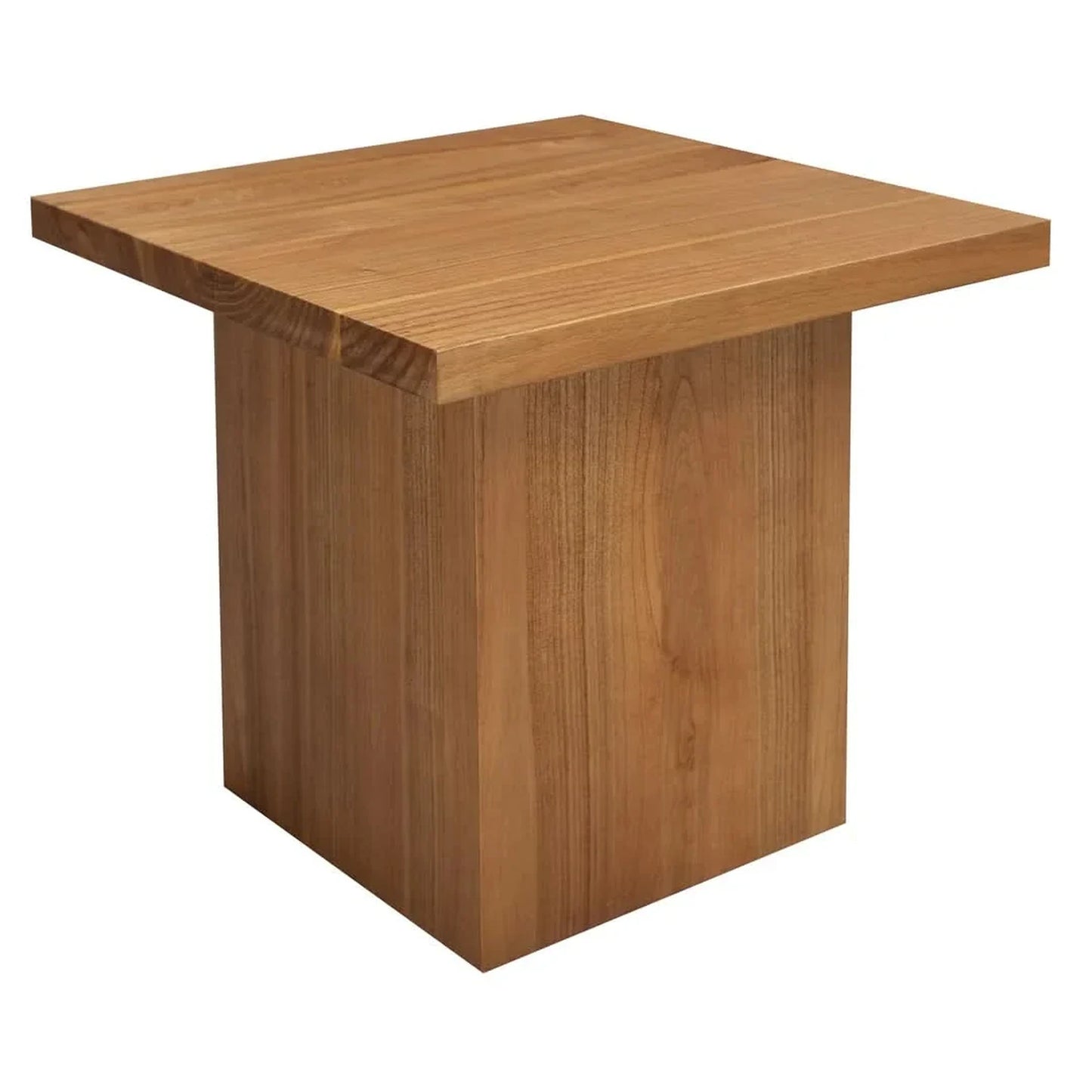 Cardew Solid Mindi Wood Petite Lamp Table / Side Table in Almond - Chocolate Wood