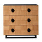 TALISA 3 DRAWER CHEST OF DRAWERS NATURAL & BLACK - MyChocolateWood