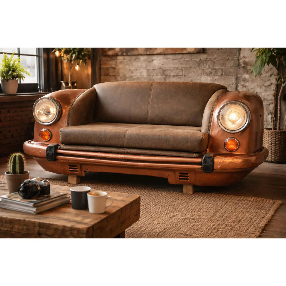 LEO AMBASSADOR CAR SOFA/SETTEE - REPURPOSED BACK SEAT OF A CAR - MyChocolateWood
