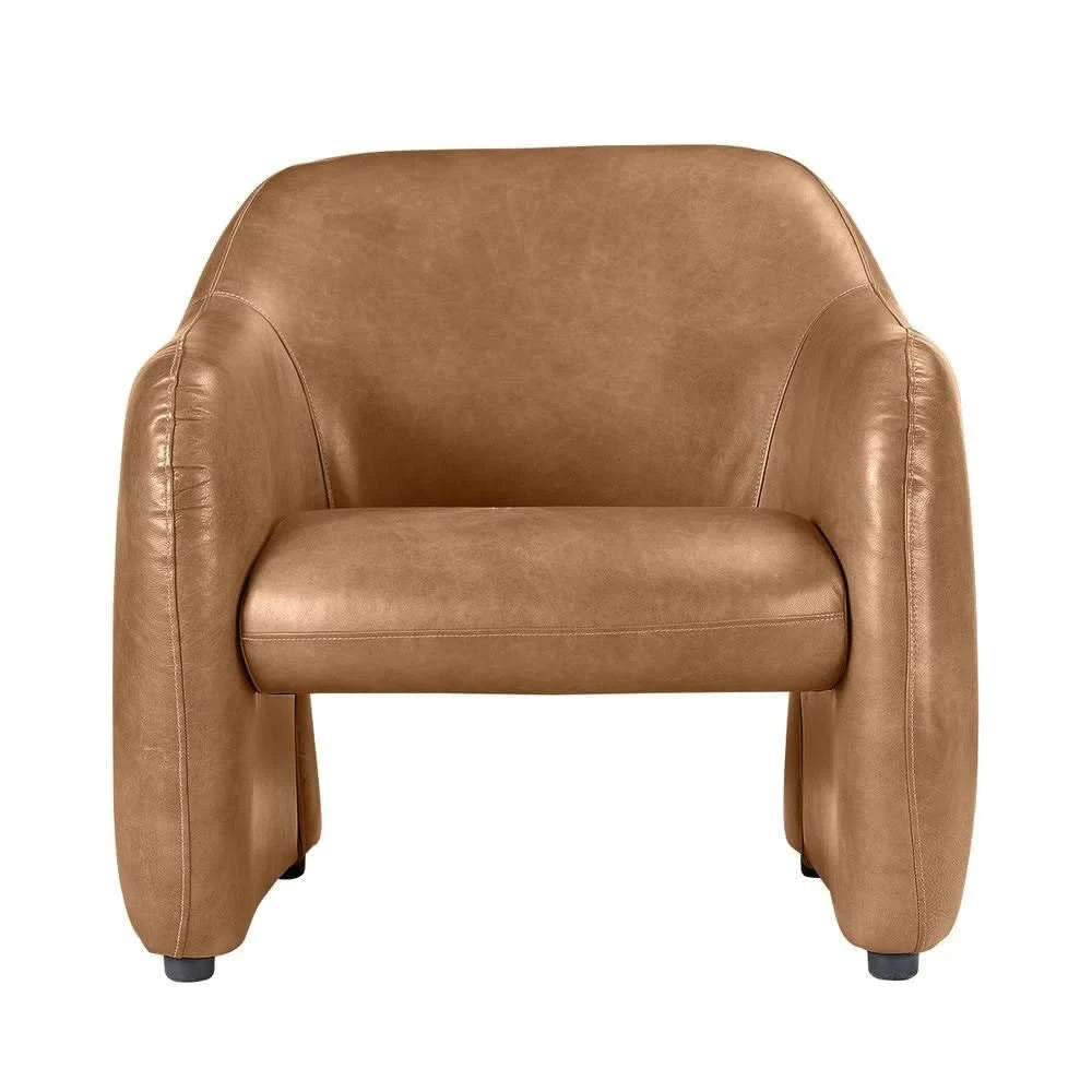 ANDERS TOP GRAIN COW LEATHER ARMCHAIR LIGHT BROWN - MyChocolateWood