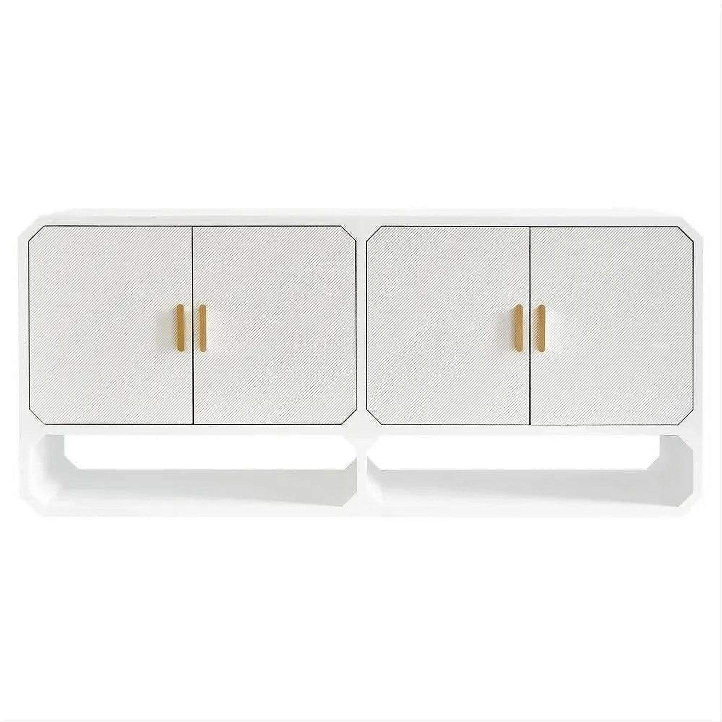 Delgardo 4-Door Buffet / Sideboard in White - Chocolate Wood