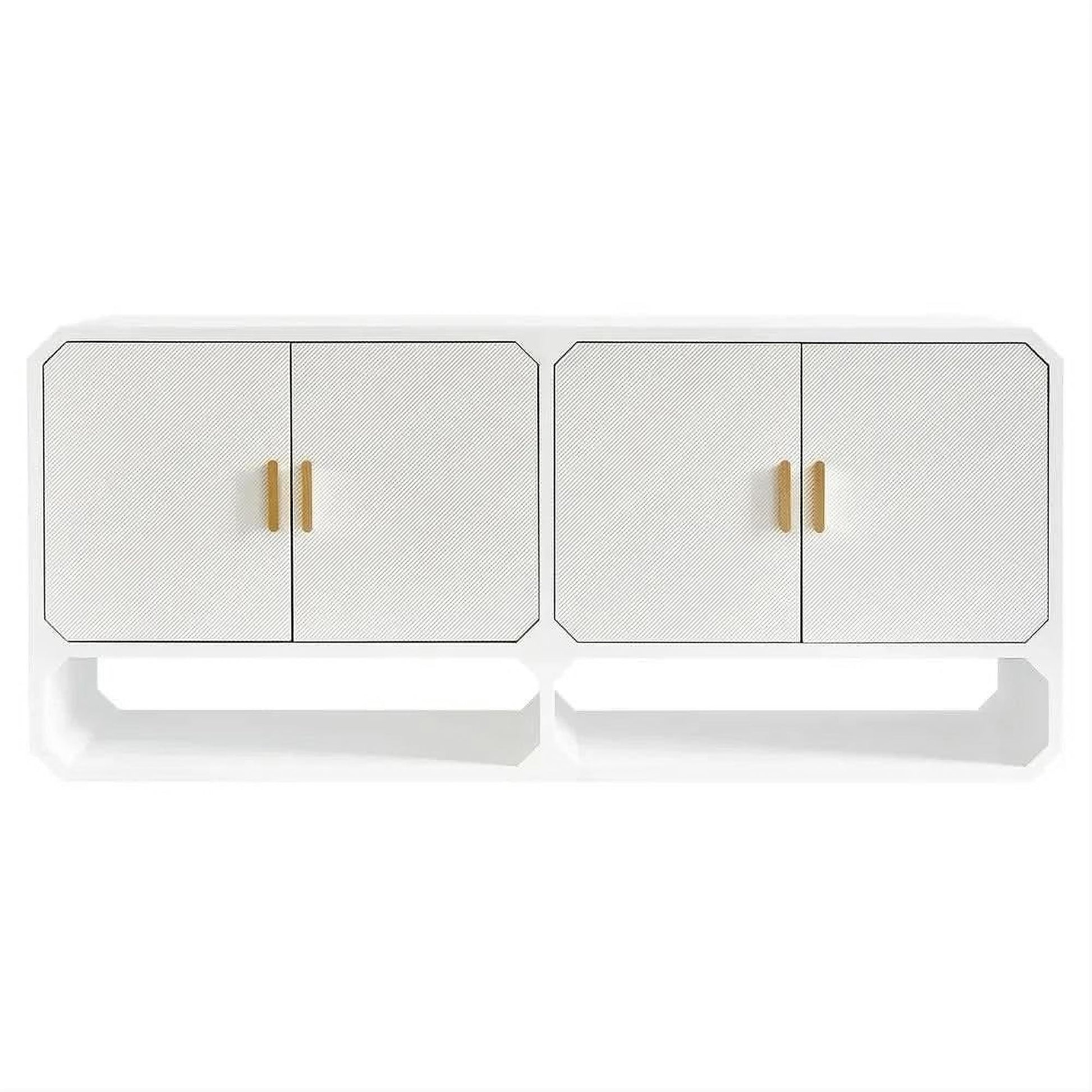 Delgardo 4-Door Buffet / Sideboard in White - Chocolate Wood