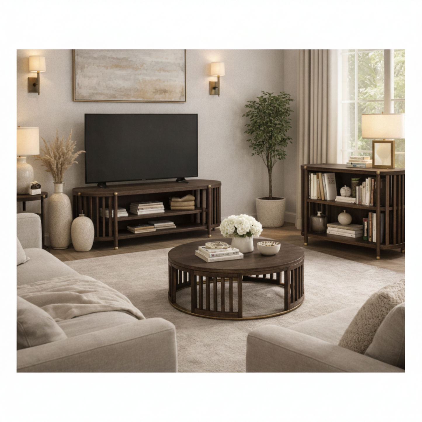 Marley Mango Wood Low Bookcase