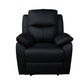 LANCY PREMIUM LEATHER 3 SEATER RECLINER SOFA + 2-SINGLE MANUAL RECLINER  ARMCHAIRS BLACK