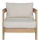 VERONA EUCALYPTUS TIMBER ARMCHAIR CREAM/LIGHT SMOKE