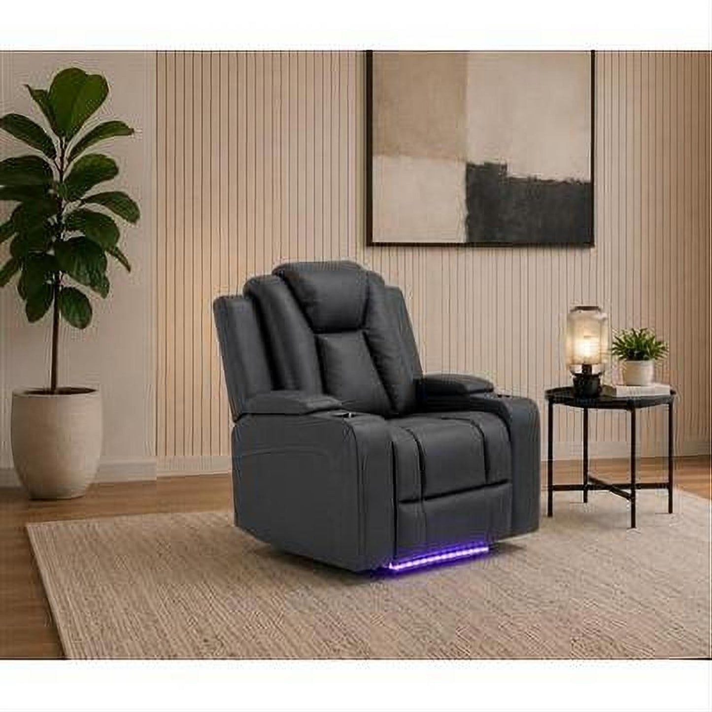 Midgley Fabric Armchair / 1-Seater with Dual Motor in Charcoal