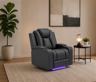 MIDGLEY FABRIC ARMCHAIR/1 SEATER WITH DUAL MOTOR -  CHARCOAL