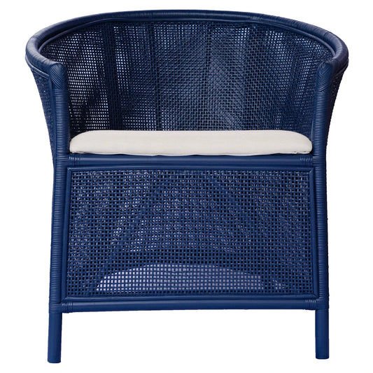 Ascot Rattan Armchair / Lounge Chair/Occasional Chair in Deep Blue