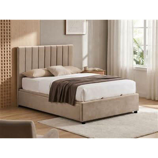Gilden Fabric King Bed with Gas Lift Storage Coffee