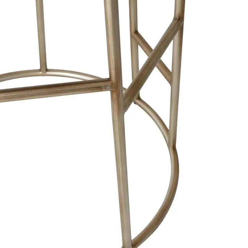 JACE GOLD STEEL BAR STOOL - NATURAL LINEN - MyChocolateWood