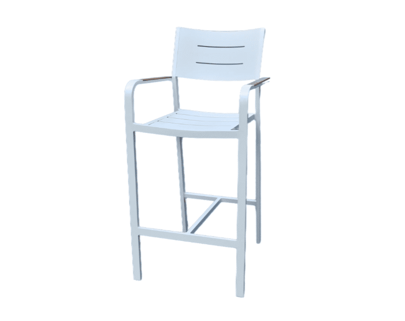 Bradley Outdoor Aluminium Bar Chair White