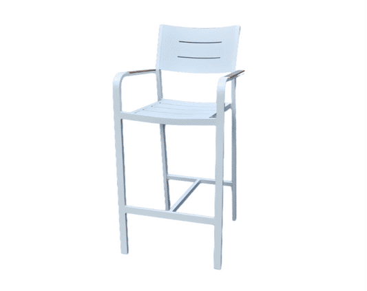 Bradley Outdoor Aluminium Bar Chair White