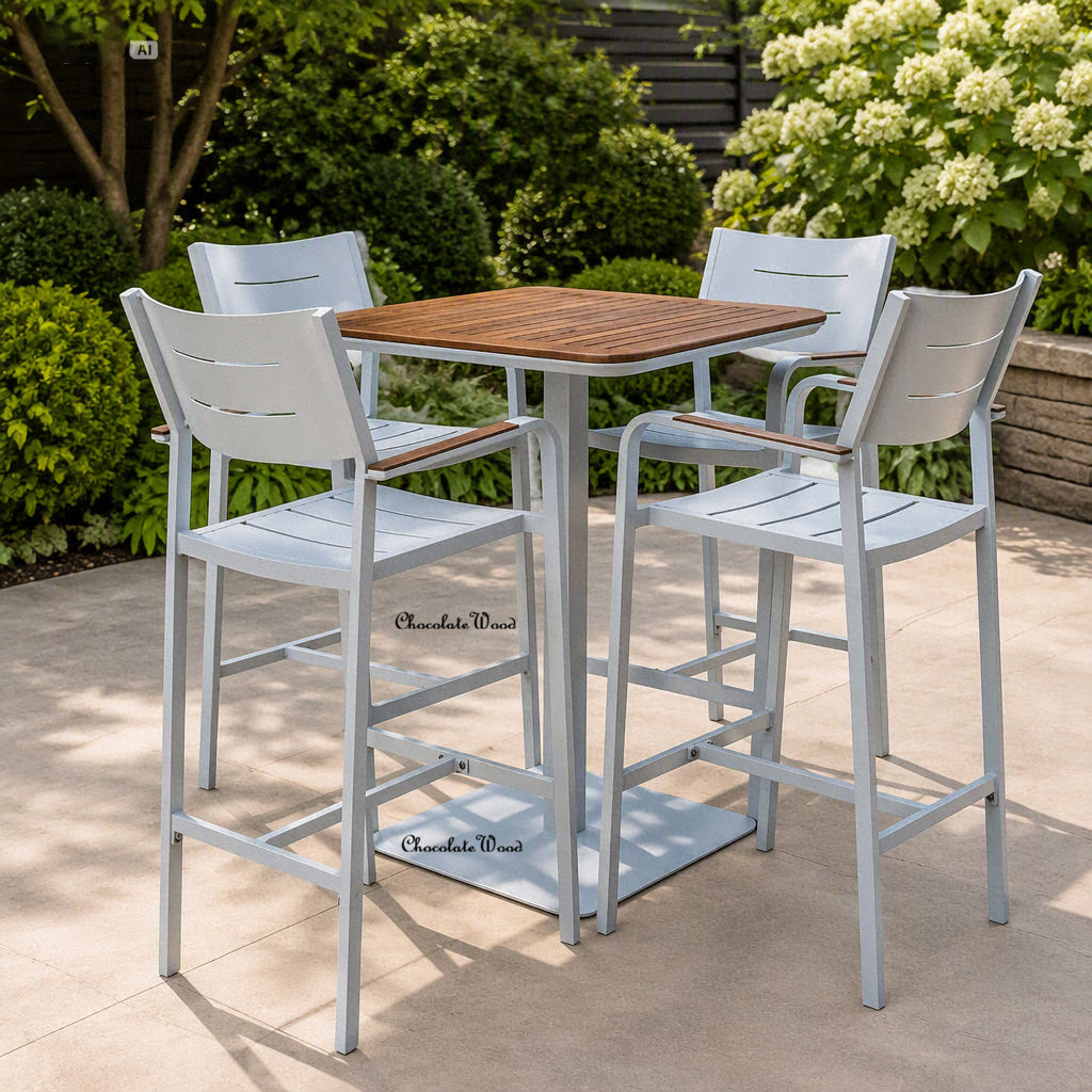 Bradley Outdoor Aluminium Bar Chair White