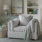 Lark Hamptons Style Slipcover Swivel Armchair