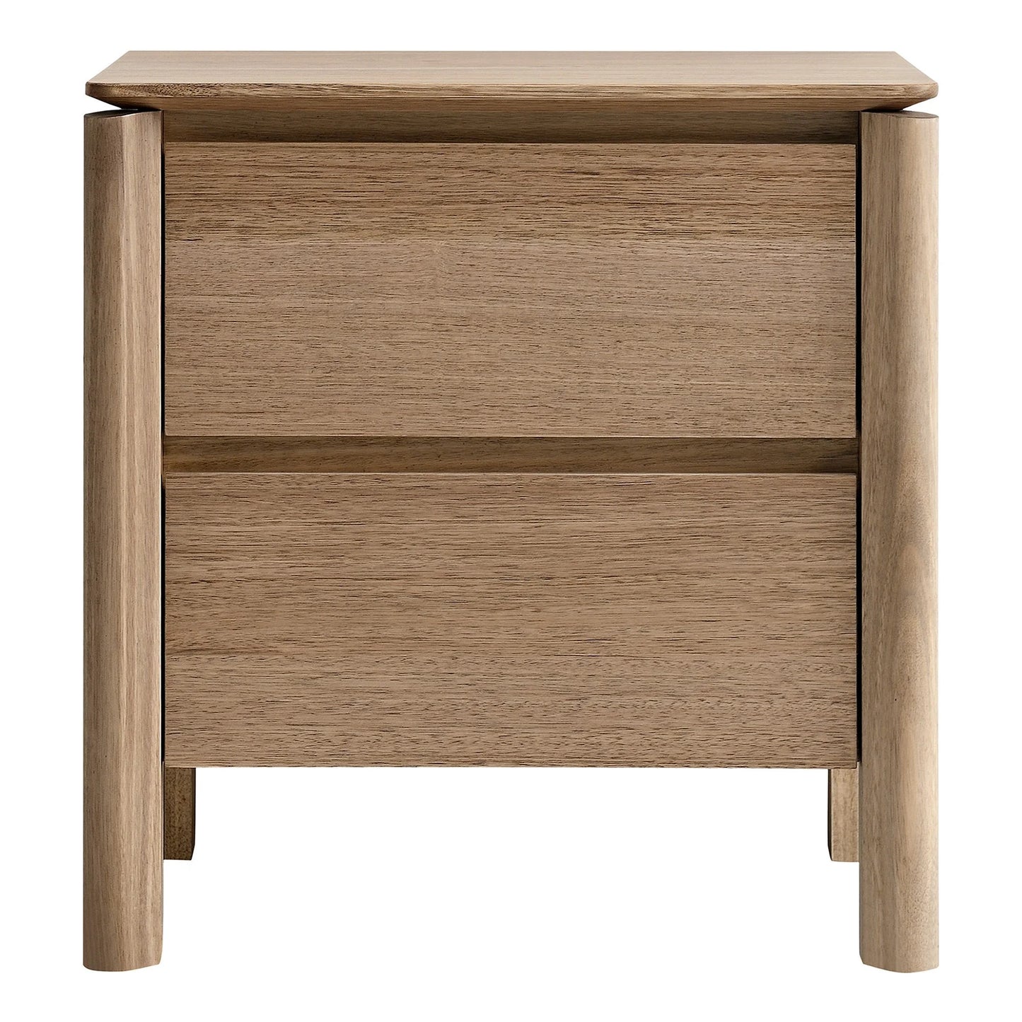Jinetta Solid Messmate Timber  2-Drawer Bedside Table Light Smoke