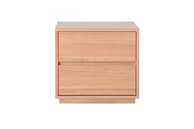 Jonfu Messmate Timber 2 Drawer Bedside Table Natural