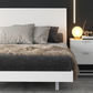 FARAH 4 PIECE SOLID ACACIA BEDROOM SUITE: KING BED, 2X BEDSIDES,TALLBOY WHITE