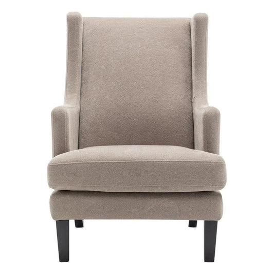 SILAS BEIGE CHENILLE WING BACK ARMCHAIR/OCCASIONAL CHAIR - MyChocolateWood