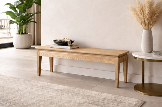 ELLA SOLID OAK DINING BENCH 198CM - MyChocolateWood