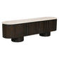 Birgit Solid Mango Hardwood 4-Door Marble Top Sideboard/Buffet